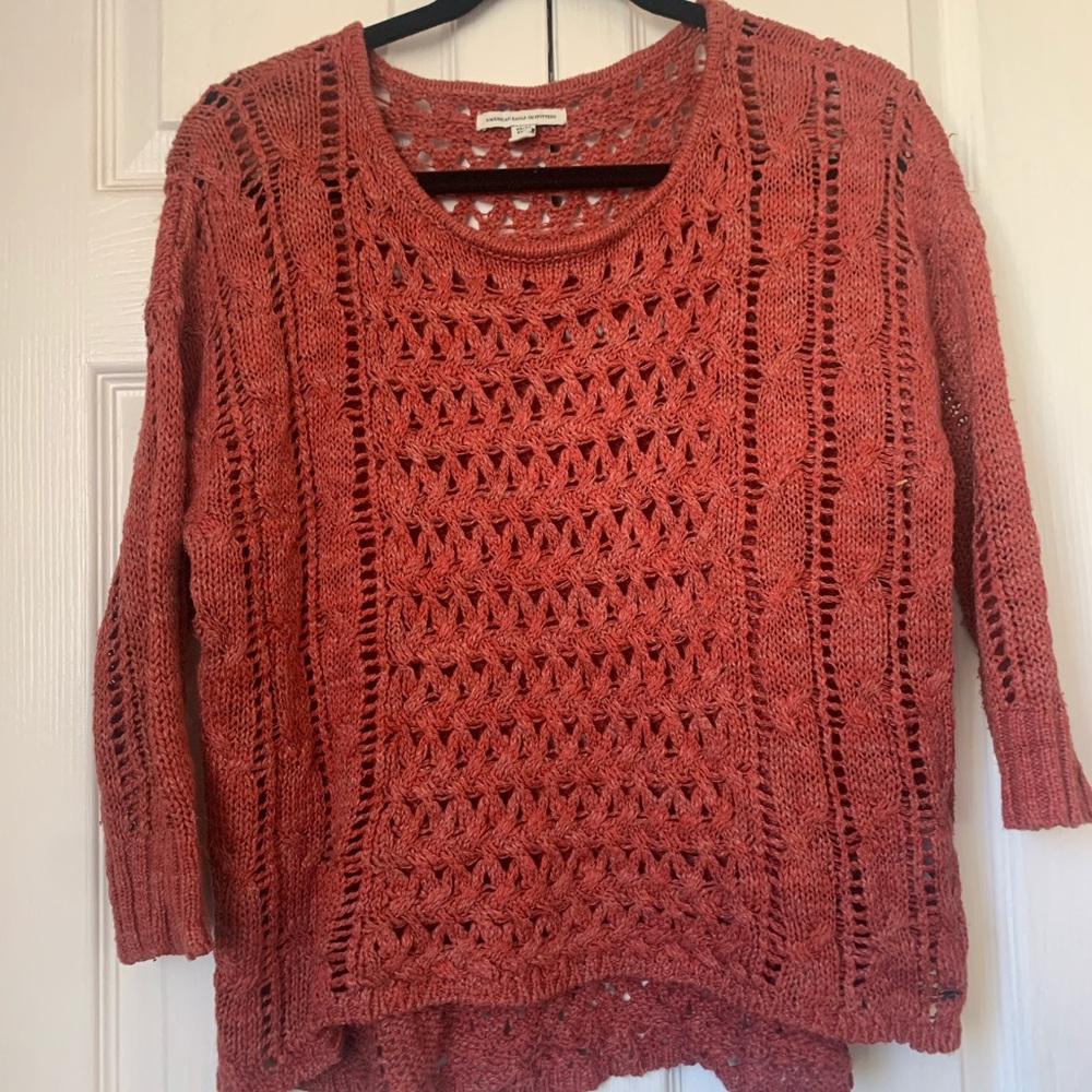 Orange Crochet Swimsuit Cover up